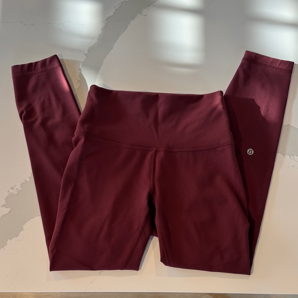 Lululemon Athletica Maroon High-Rise Leggings